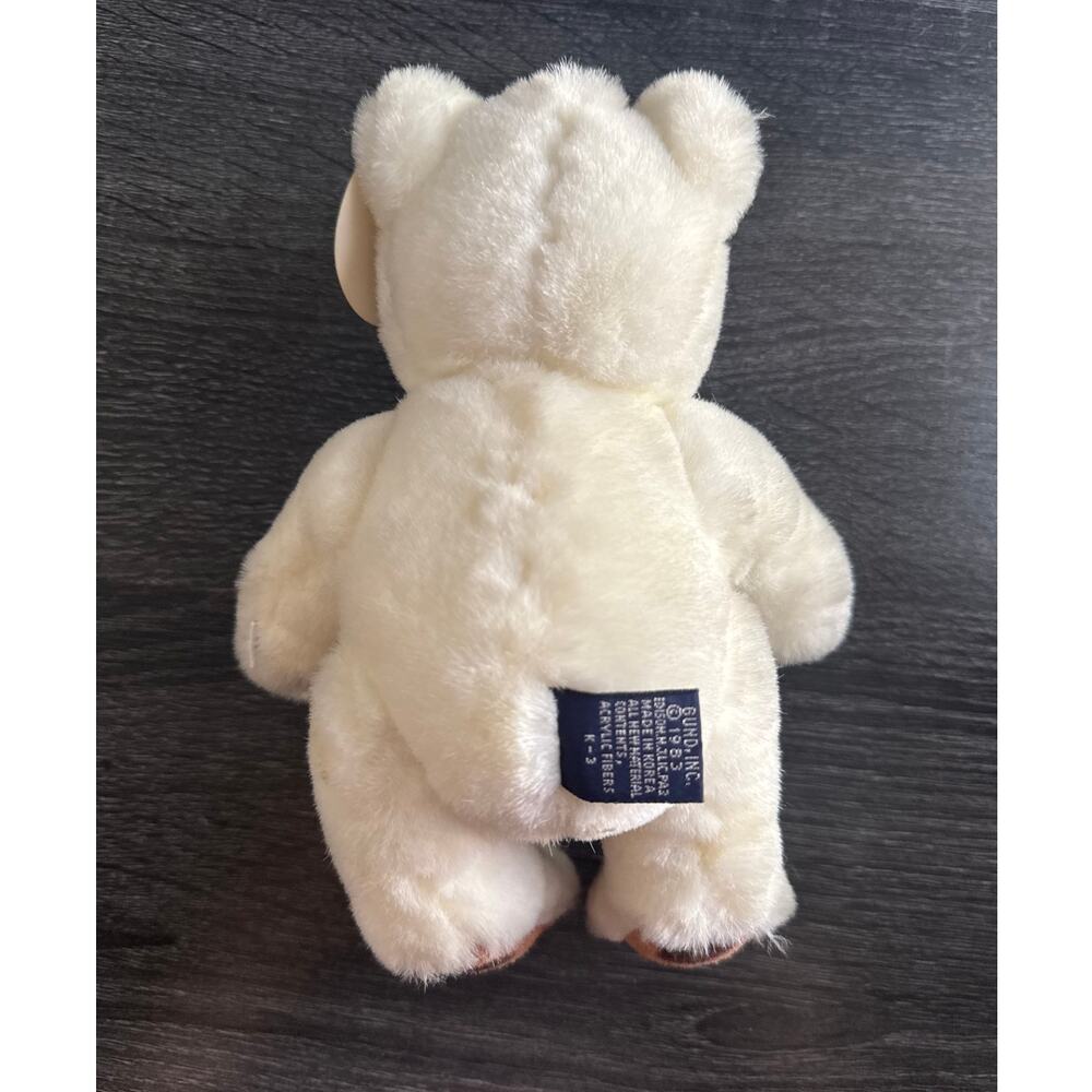 New With‎ Tags Vintage GUND 1983 Cream Ivory Color Teddy Bear Fully Jointed - Picture 6 of 10